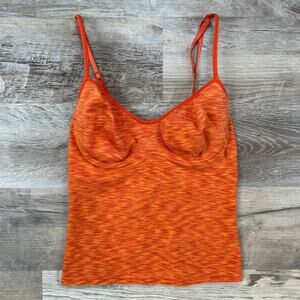 Victoria’s Secret Orange Space Dye Camisole Cotton Y2K Stretch Tank Top